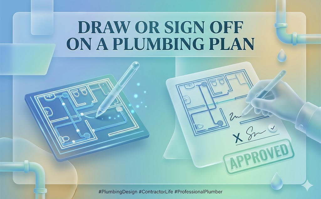 Draw Or Sign Off On A Plumbing Plan